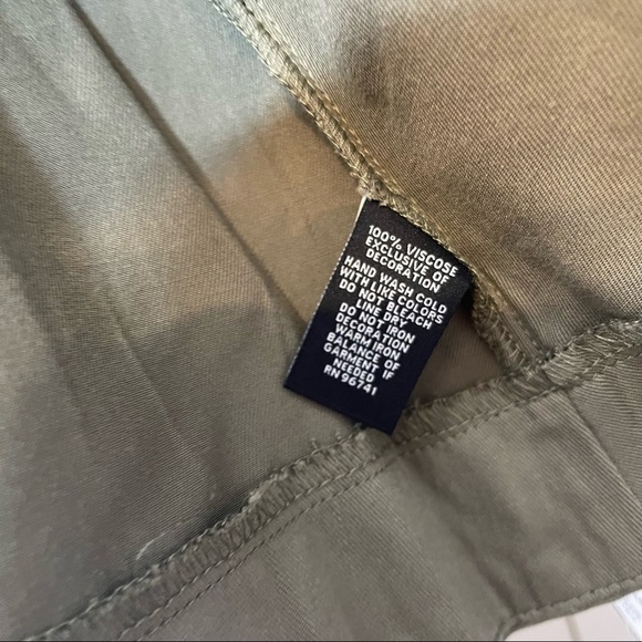 NWT Signature Studio Olive Green Beaded Lightweight Open Front Military Jacket - Picture 6 of 7